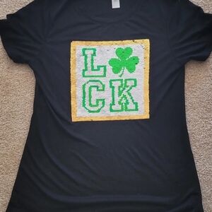 Black Seqin Luck Shirt StPatricks Day